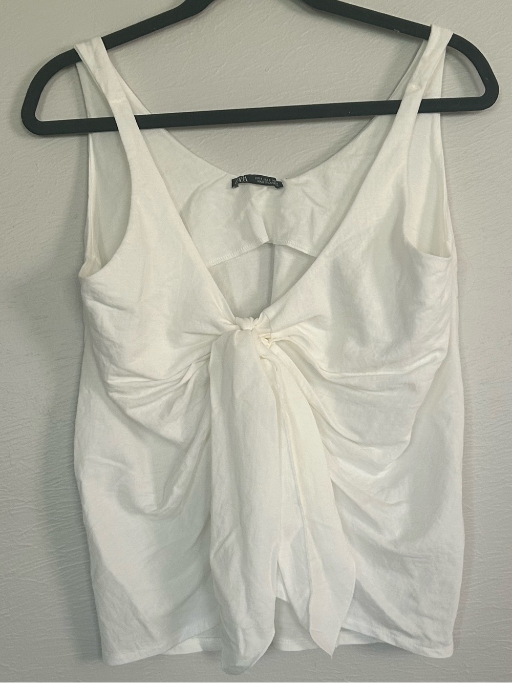 Zara linen blend boho sleeveless summer top size small